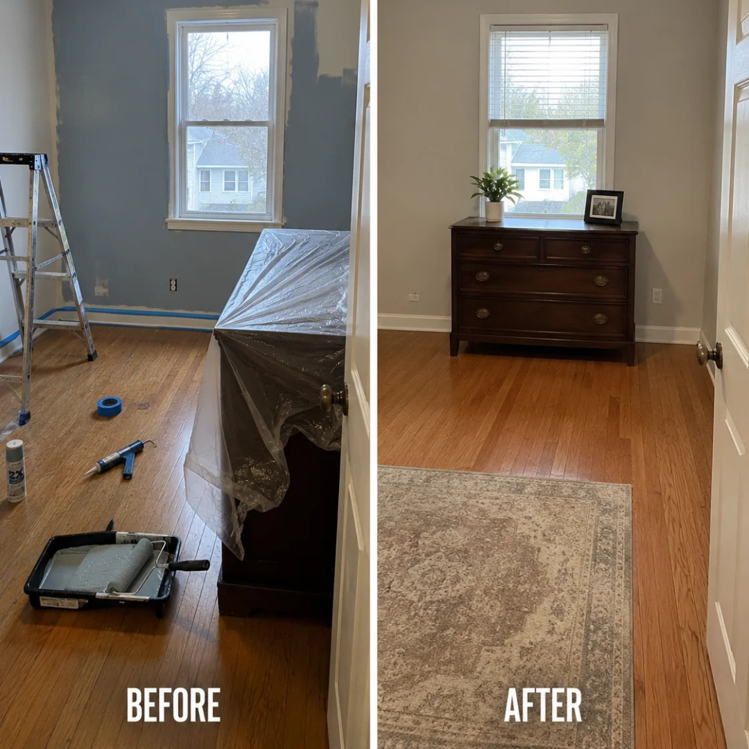 Bedroom wallpaper removal in a River Forest, IL home