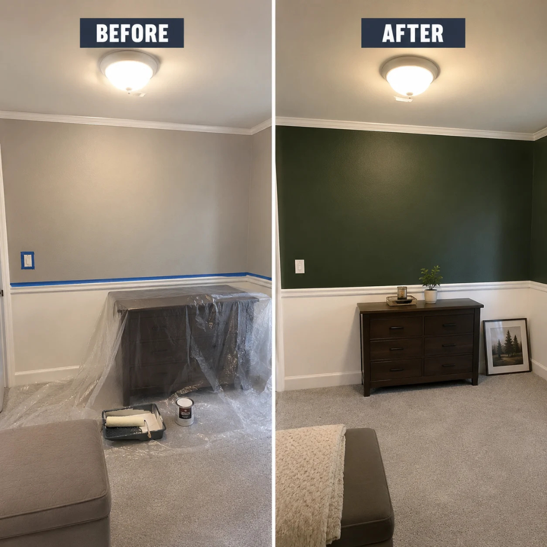 Wallpaper removal finished in a Brookfield, IL home